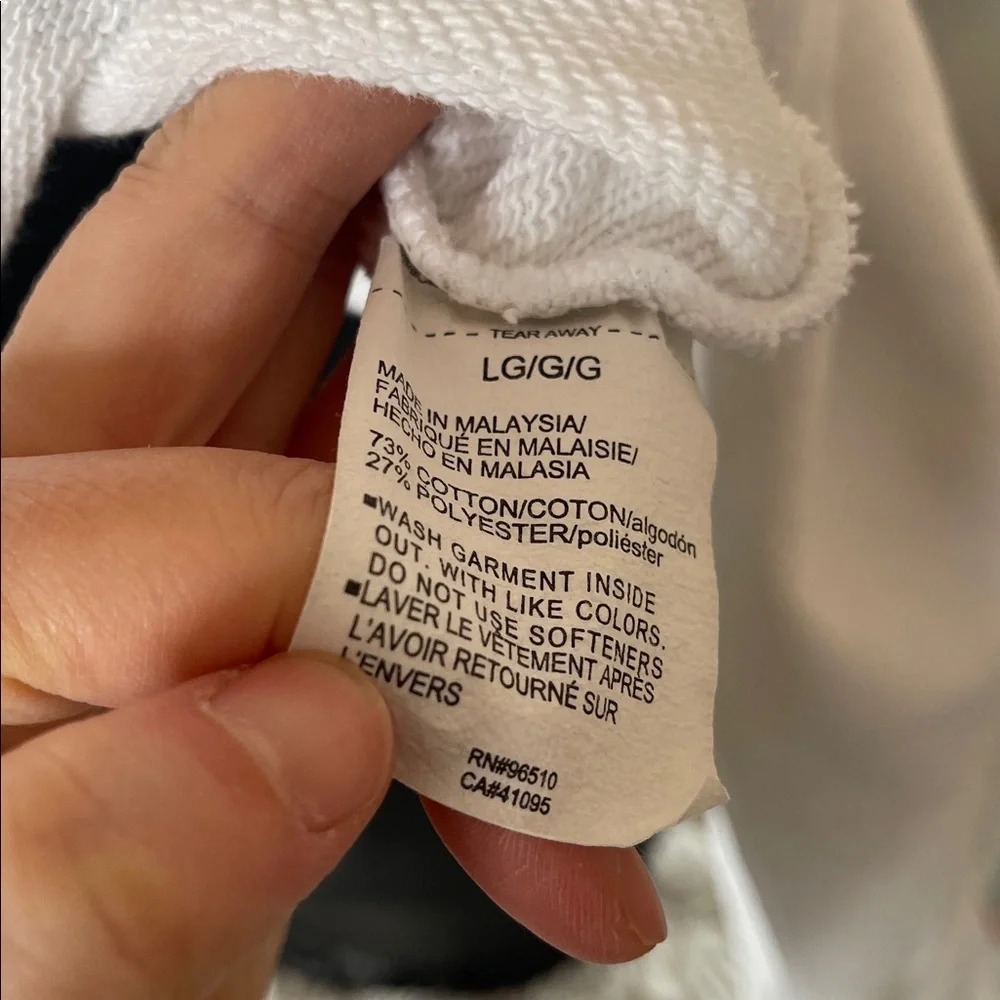 LG White Hoodie with Black Drawstrings - Picture 11 of 12